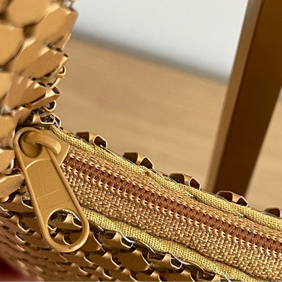 Vintage Gold evening Bag Jeanne Lottie metallic shoulder purse small formal - Picture 3 of 10